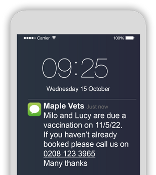 Pet SMS vaccination reminder